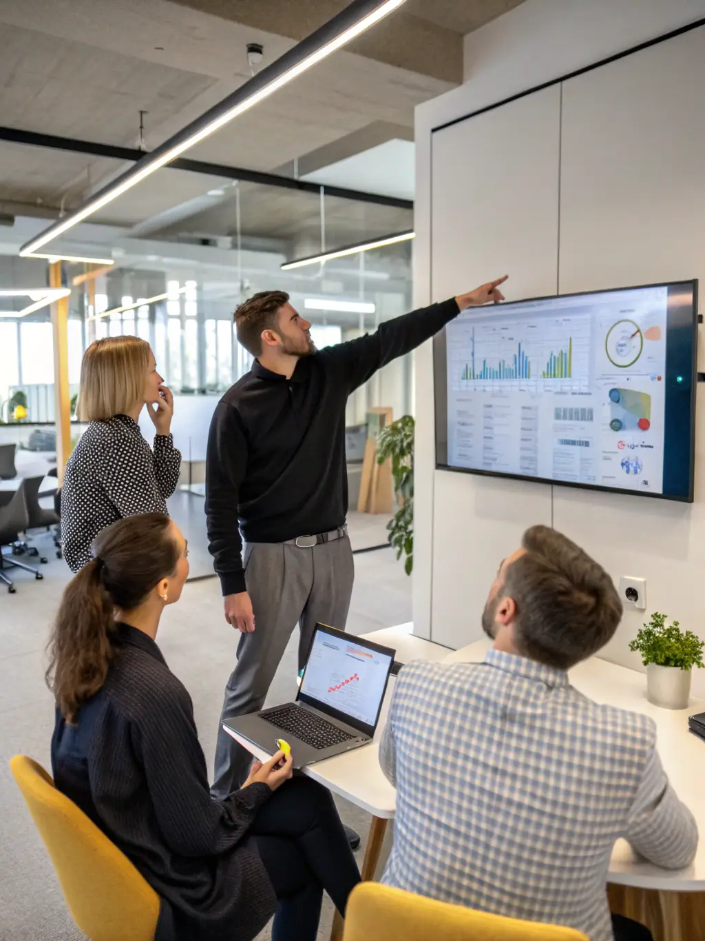 A team of professionals coordinating with influencers and analyzing campaign data on multiple screens, representing Influencer Campaign Management.